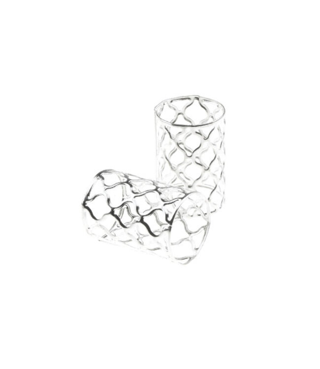 Dreadlock bead cuff 2 stuks vormen zilverkleurig XL