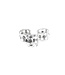 Goudhaartje Dreadlock bead cuff 3 stuks strass steentjes zilverkleurig
