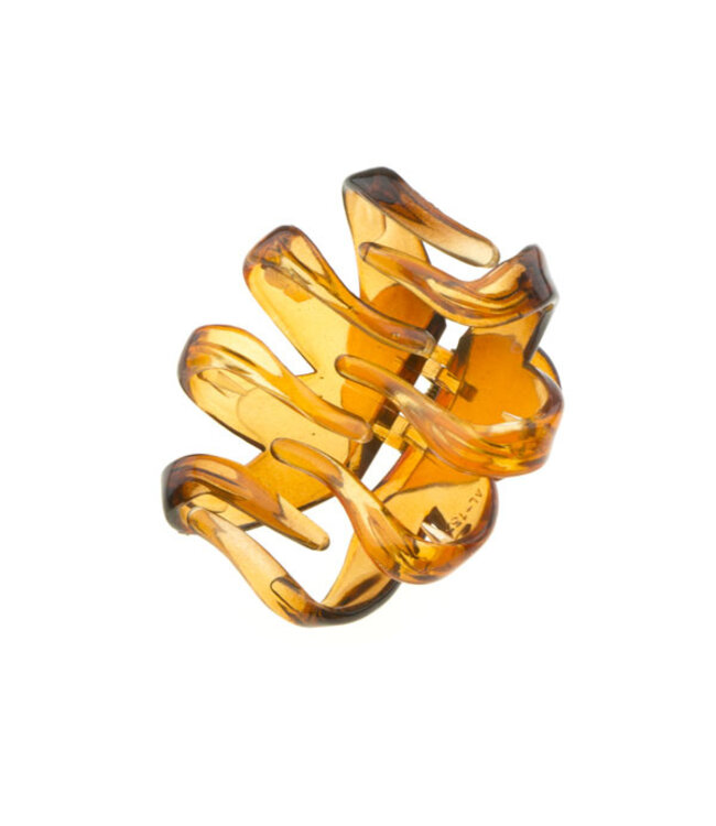 Haarklem bruin/oranjekleurig transparant