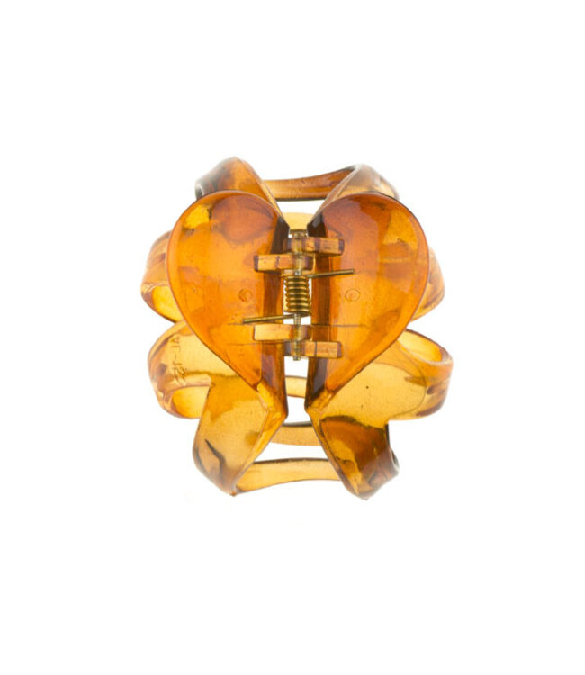 Haarklem bruin/oranjekleurig transparant