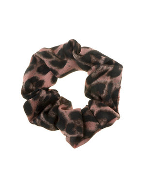 Goudhaartje Scrunchie panterprint oud roze