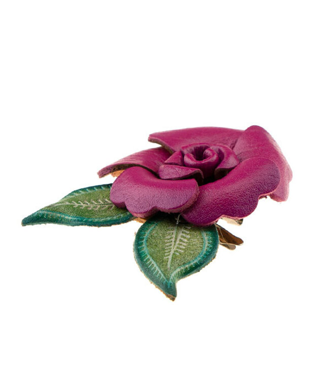 Haarbloem leer Urban Hippies roze