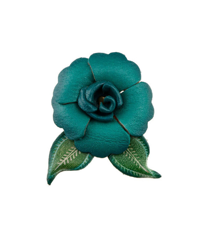 Haarbloem leer Urban Hippies aqua