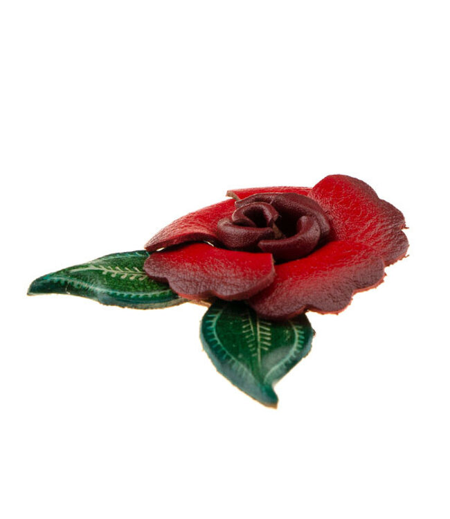 Haarbloem leer Urban Hippies rood