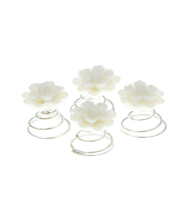 Curlies chrysant wit 4 stuks