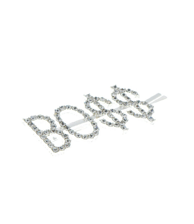 Haarschuifje zilverkleurig boss