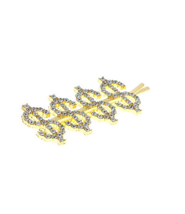 Haarschuifje goudkleurig money