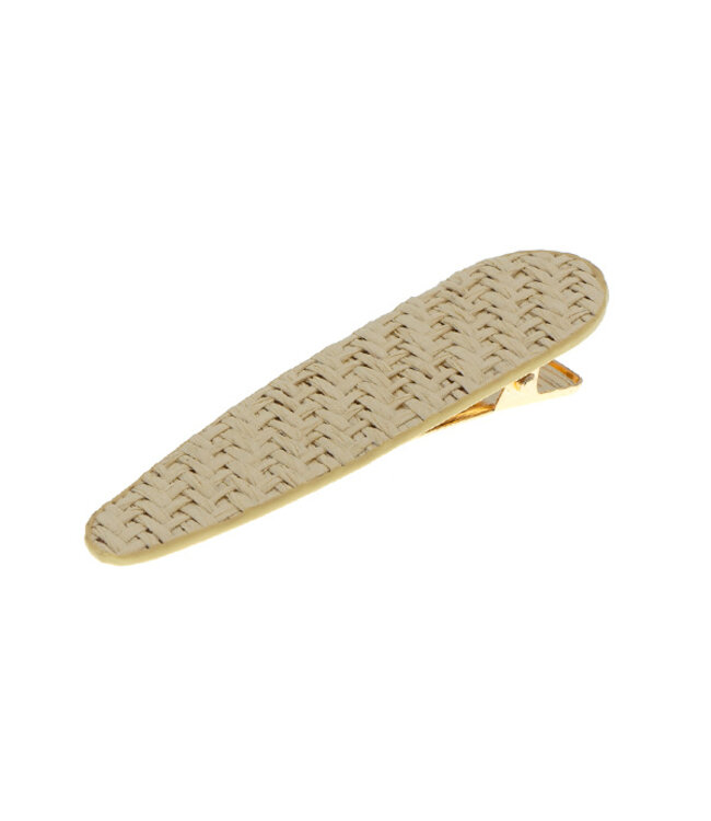 Haarclip ovaal crèmekleurig naturel