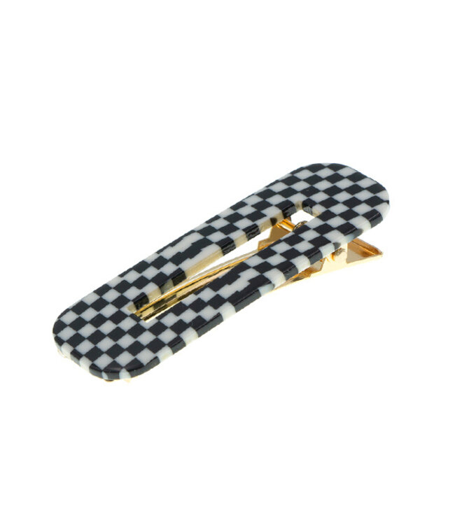Haarclip rechthoekig blokpatroon