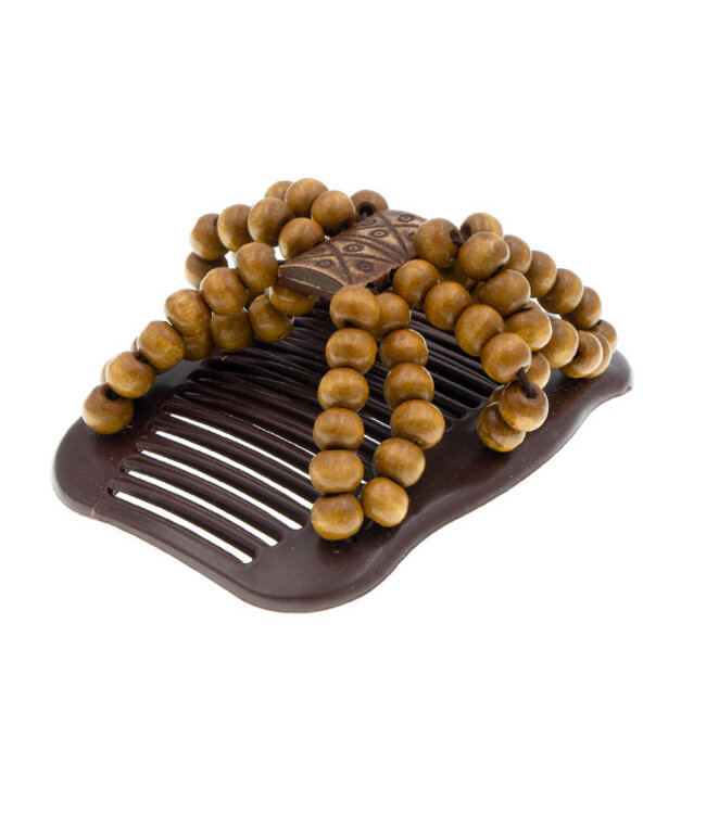 Ez comb houten kralen bruin