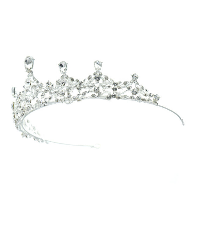 Tiara zilverkleurig kroonjuweel