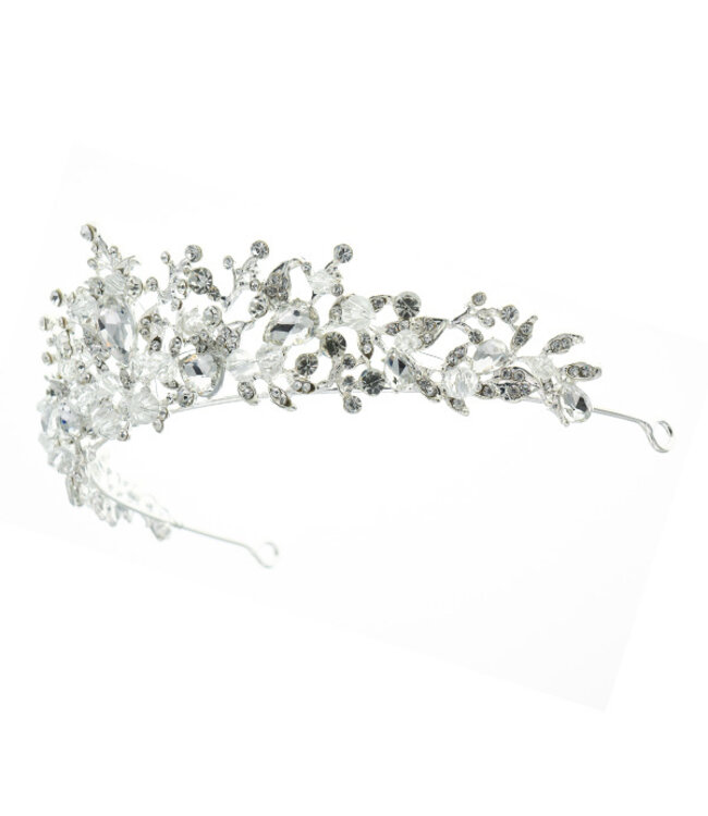 Tiara zilverkleurig twijgen