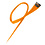 Haarlok met een clip large in de kleur oranje