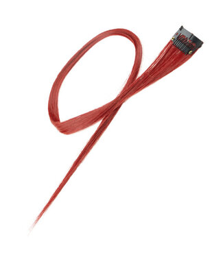 Goudhaartje Haarlok met een clip large in de kleur rood