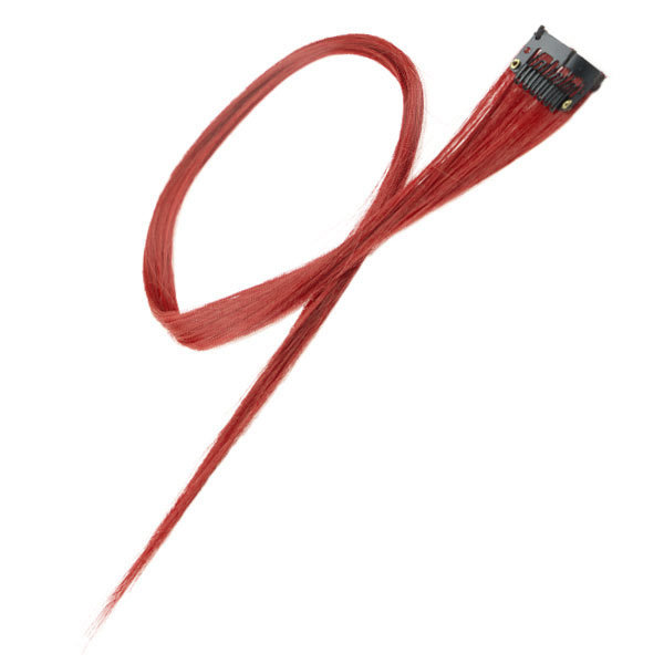 Haarlok met een clip large in de kleur rood