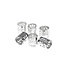 Dreadlock bead cuff 6 stuks bloemen zilverkleurig