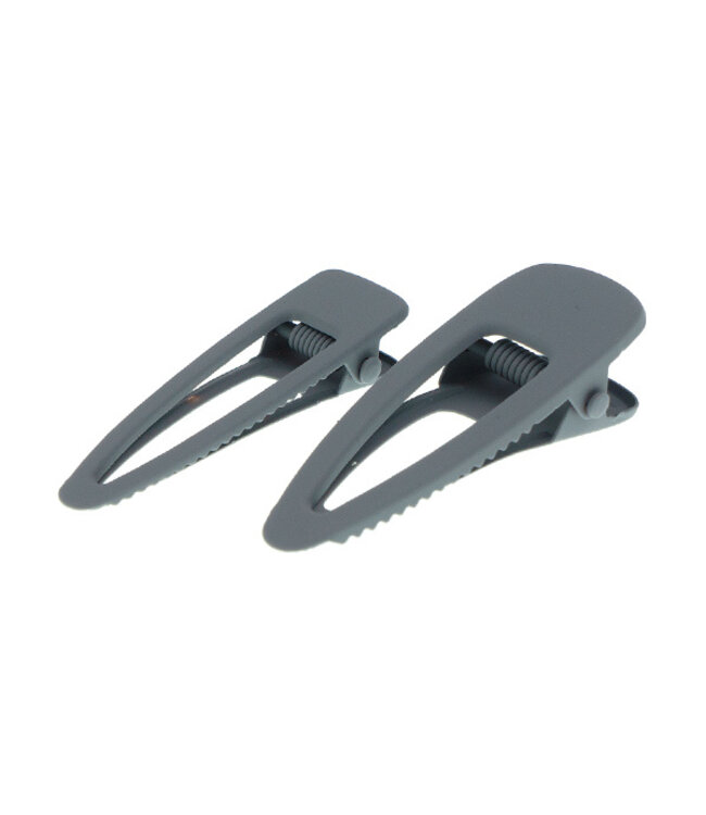Haarclip grijs mat 2 stuks