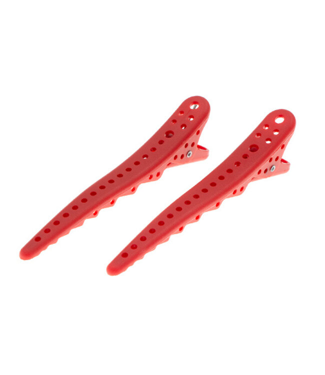 Duckklem rood basic kunststof 2 stuks