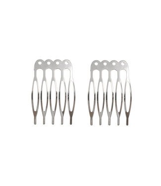 Goudhaartje Haarkam zilverkleurig basic 2 stuks