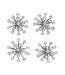 Curlies kristal bloem zilverkleurig 4 stuks