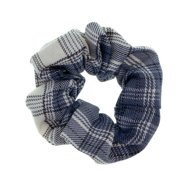 Scrunchie ruit blauw