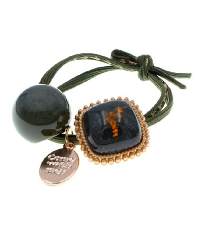 Haarelastiek groen vintage stijl