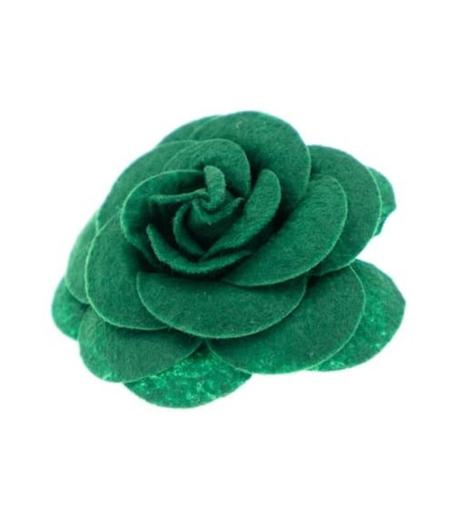 Haarbloem vilt Urban Hippies donkergroen