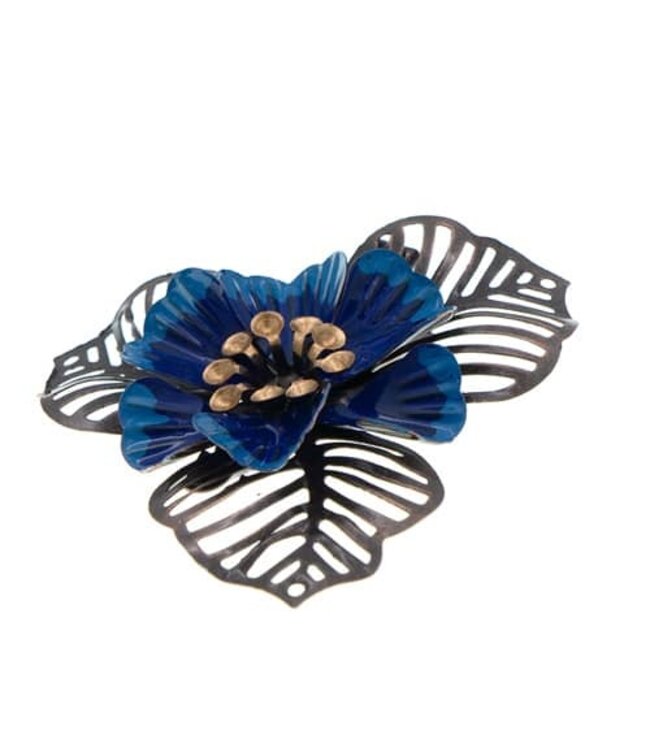 Haarbloem metaal Urban Hippies blauw