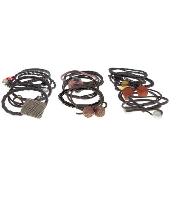 Gift set haarelastieken 15 stuks grijs