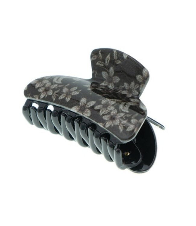 Haarklem bruin bloemen glinstering