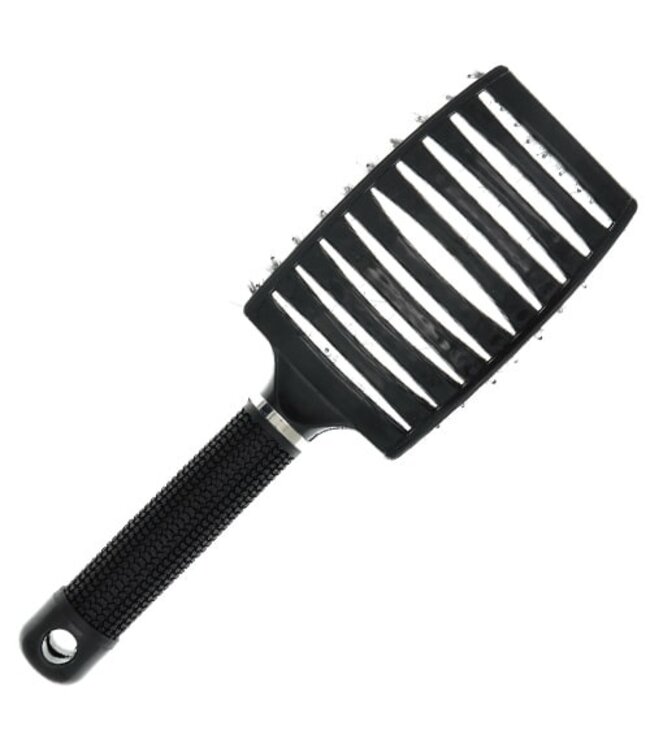 Haarborstel zwart nylon zwijnenhaar