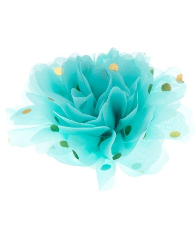 Haarbloem goudkleurige stip mintgroen