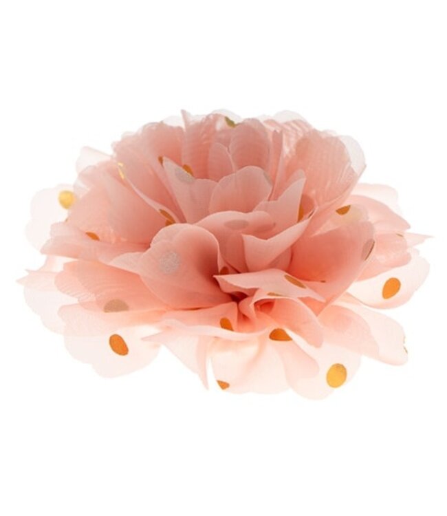 Haarbloem goudkleurige stip roze
