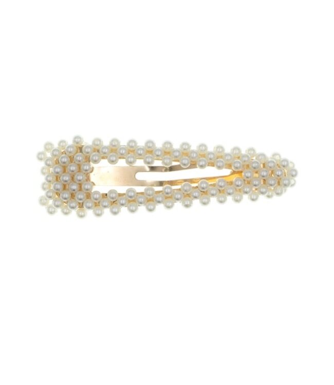 Haarclip parels crèmekleurig ovaal