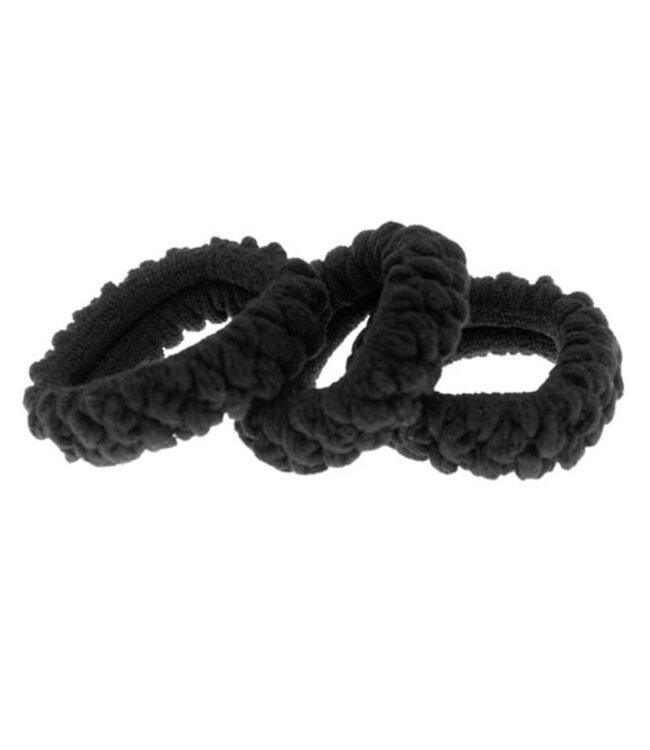 Haarelastiek nylon zwart breed 3 stuks