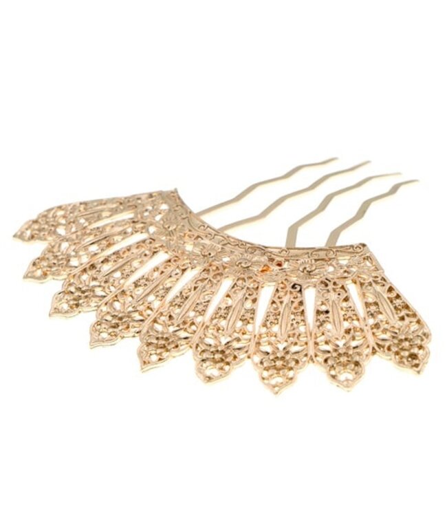 Haarkam waaier goudkleurig