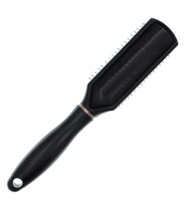 Haarborstel zwart kunststof smal