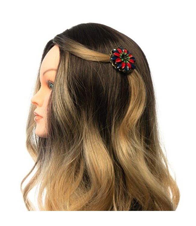 Haarbloem Urban Hippies rood blauw