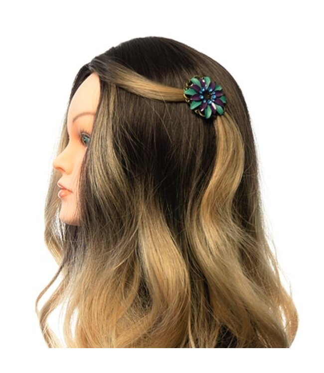 Haarbloem Urban Hippies paars blauw