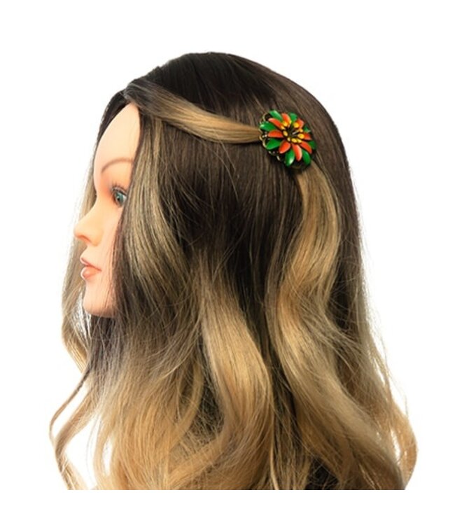 Haarbloem Urban Hippies oranje groen