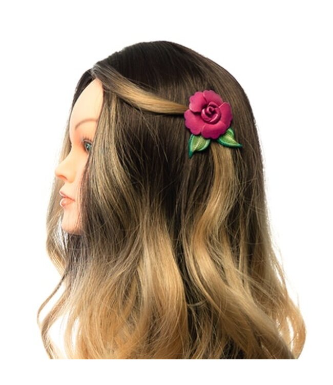 Haarbloem leer Urban Hippies roze