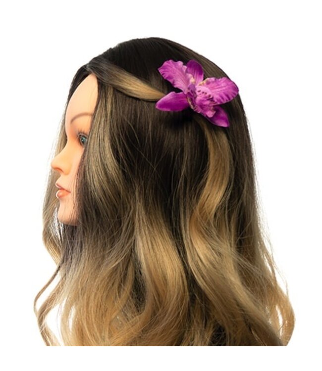 Orchidee haarbloem paars op alligator knipje