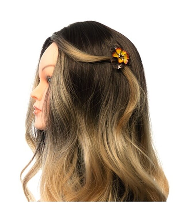 Haarbloem metaal Urban Hippies geel