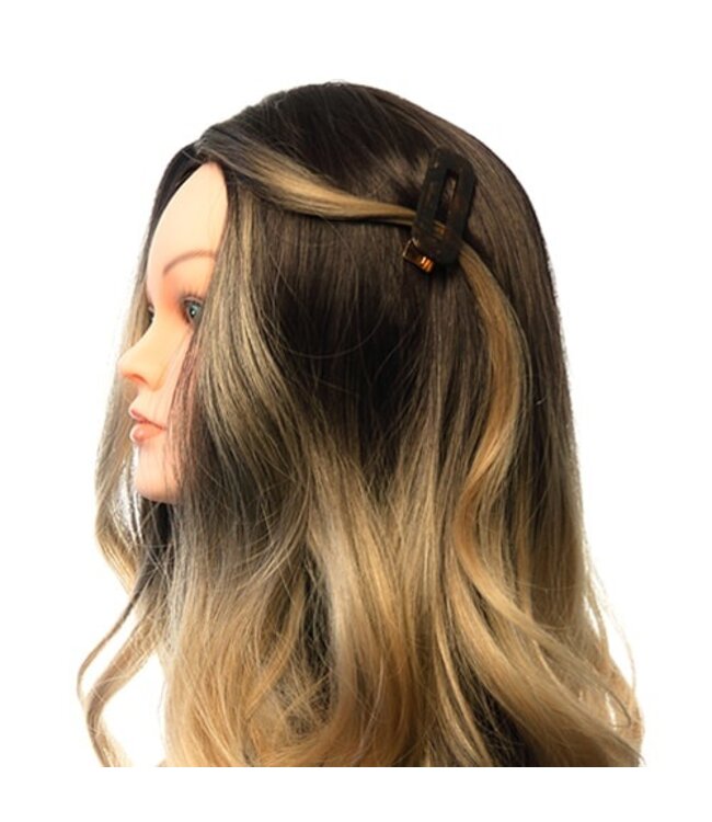 Haarclip rechthoekig bruinkleurig