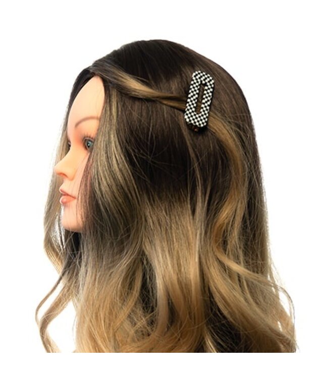 Haarclip rechthoekig blokpatroon