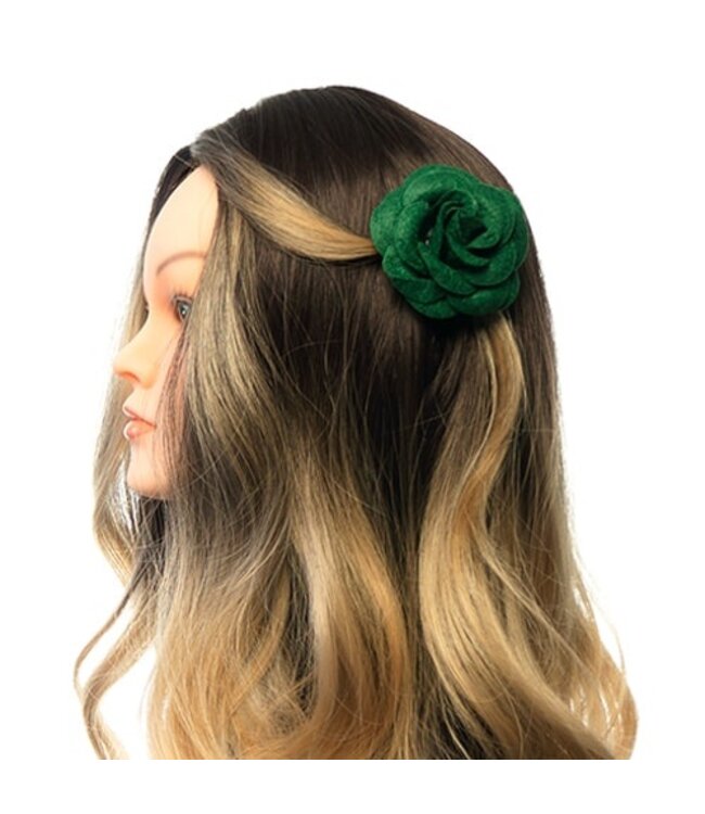 Haarbloem vilt Urban Hippies donkergroen