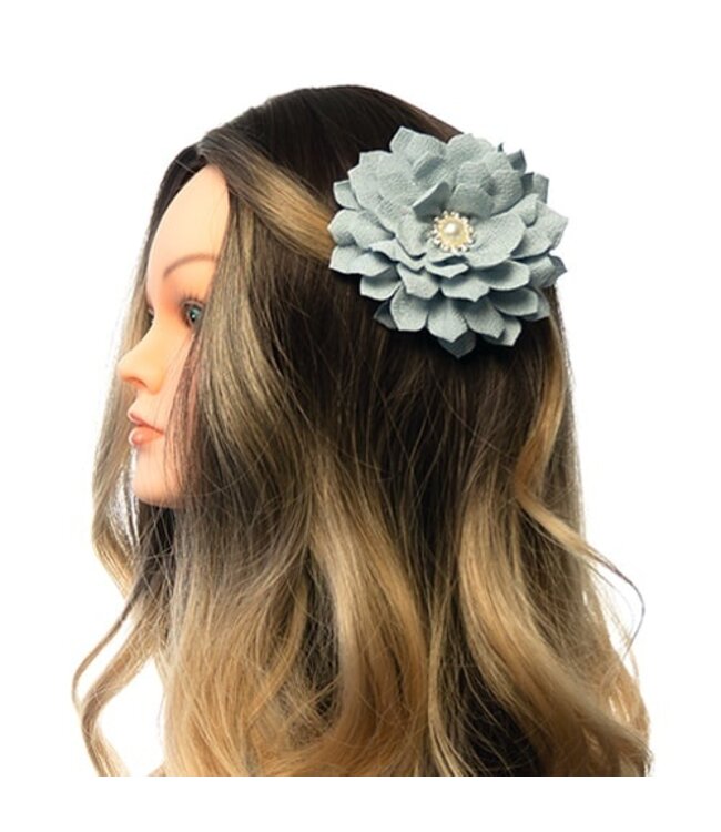 Haarbloem parel grijs