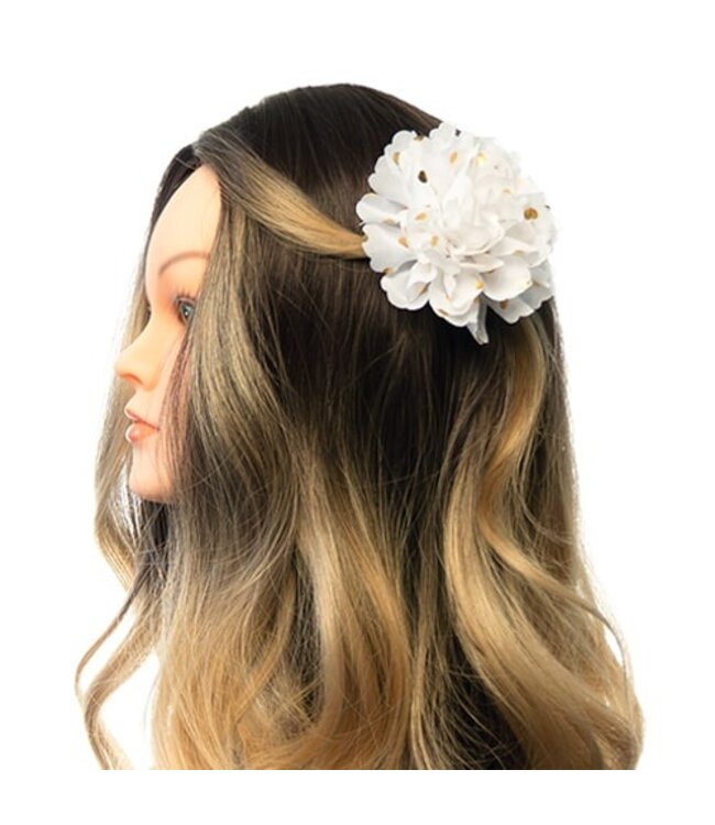 Haarbloem goudkleurige stip wit