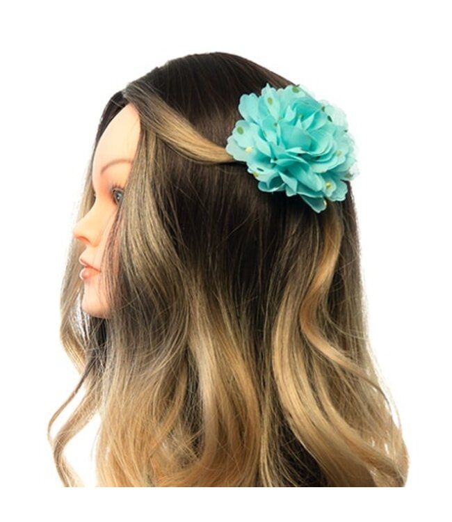 Haarbloem goudkleurige stip mintgroen