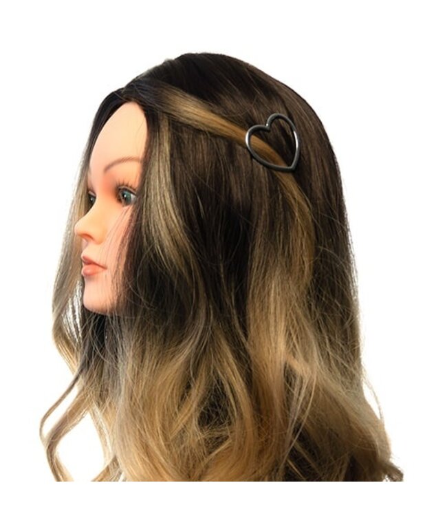 Haarclip zilverkleurig hart
